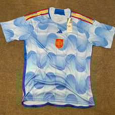 Spain 2010 World Cup Adidas blue and white football shirt