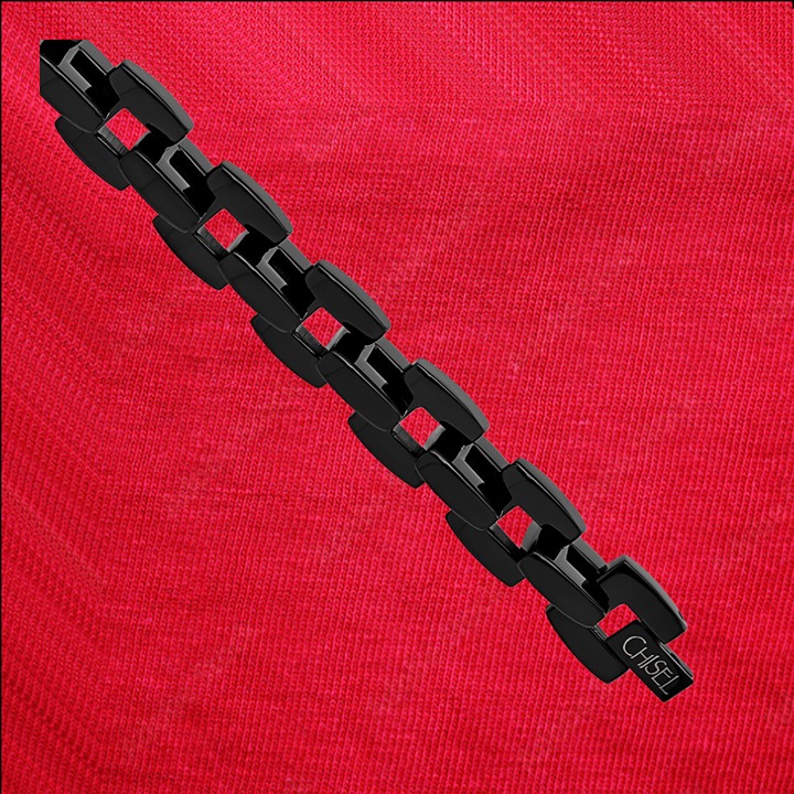 Stainless Steel Polished Black IP-plated 9 inch Bracelet