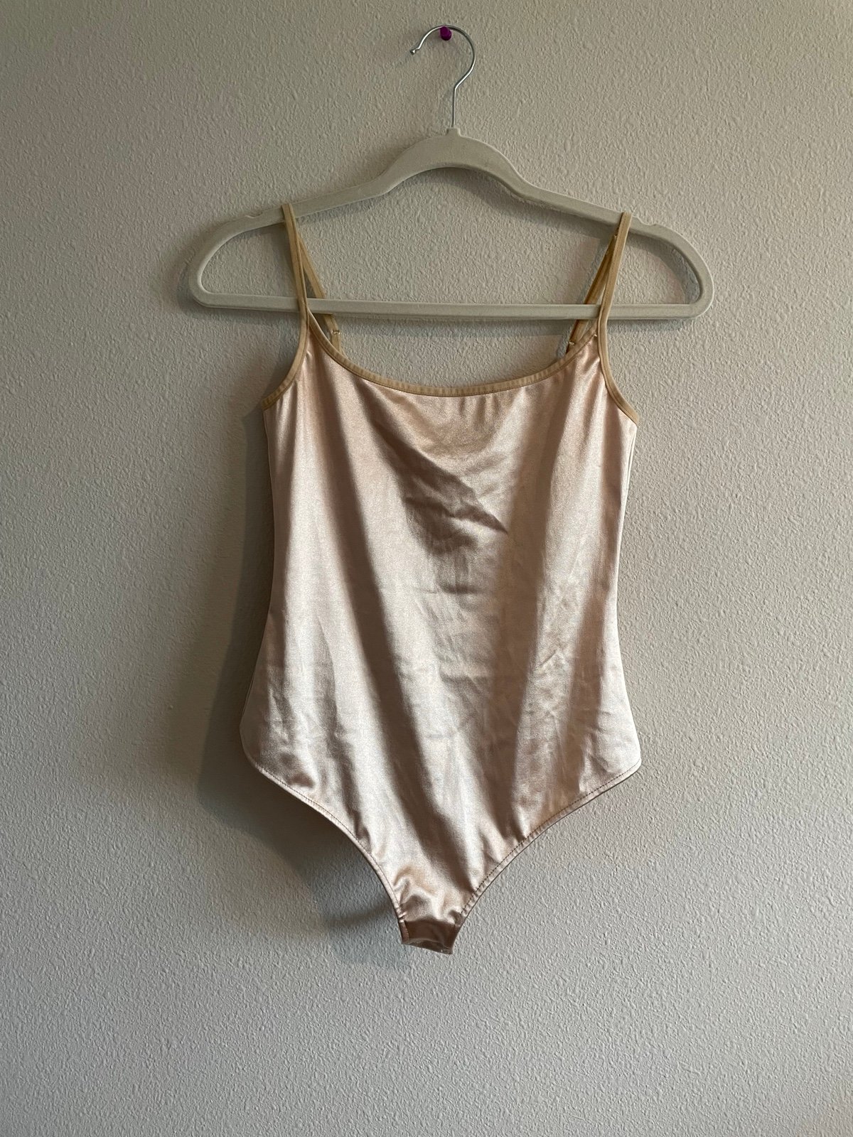 Intimately Free People Scoopneck Tank Bodysuit Silk Women’s Small Pale Gold