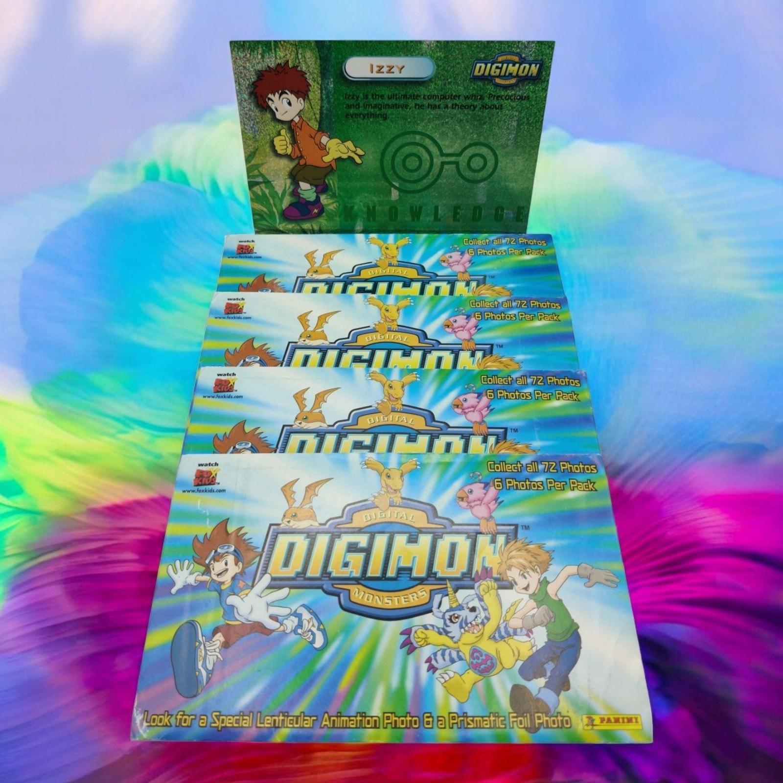 4x Vintage Digimon Panini Photo Card Packs w/ 6 Photos Each Pre-owned Rare