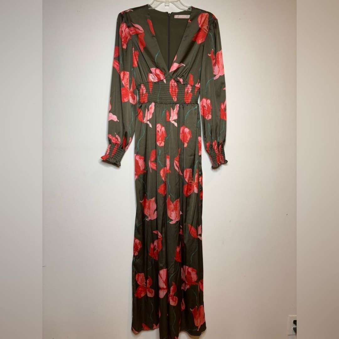 Hutch Anthropologie Arizona Satin Jumpsuit Sz 2