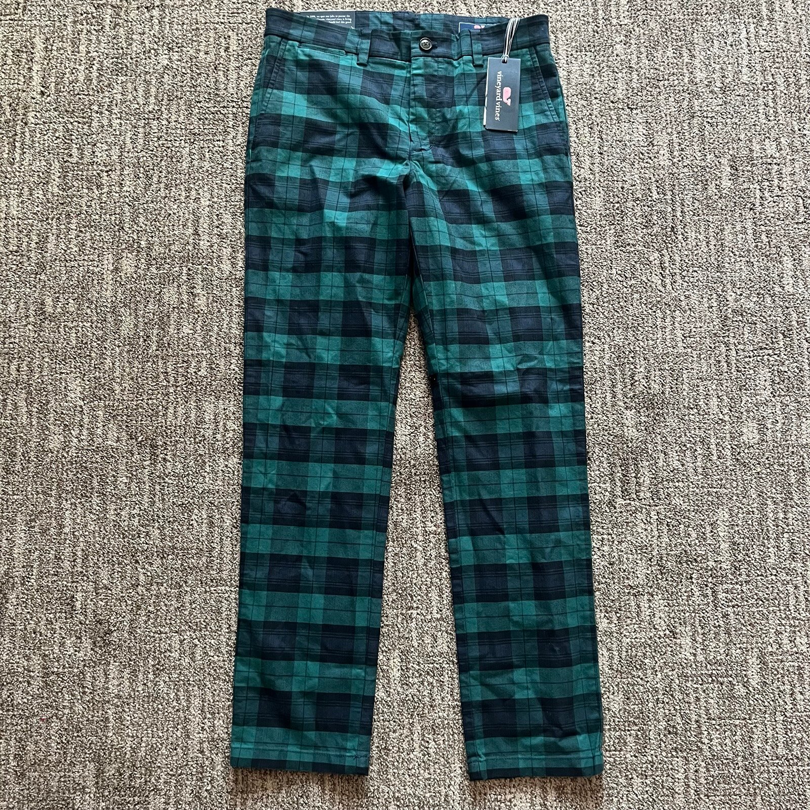 Vineyard Vines men’s Breaker Pants size 30/30, stretch, blue & green plaid