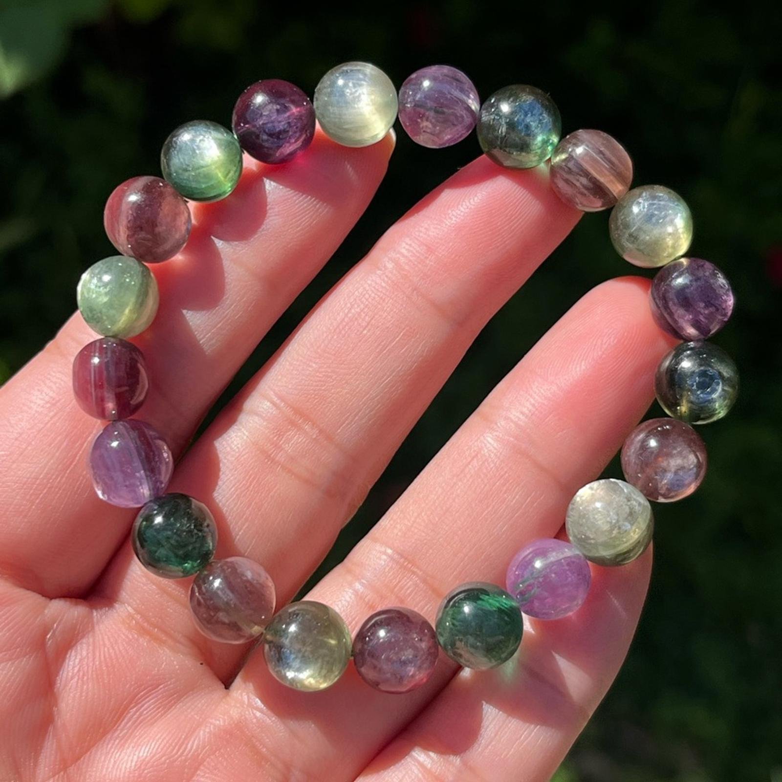 9mm high quality flashy multicolor lepidolite bracelet