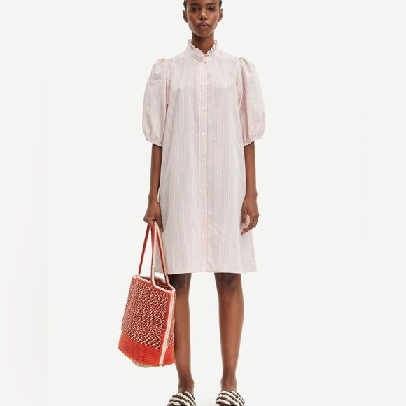 NWT Samsøe Samsøe Suzia Dress, Pumpkin Stripe, Size XL