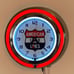 American Flyer trains shield logo neon wall clock