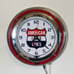 American Flyer trains shield logo neon wall clock