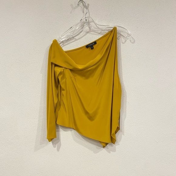 NWT Cushnie Cold Shoulder Single Sleeve Top in Antique Gold Size 12