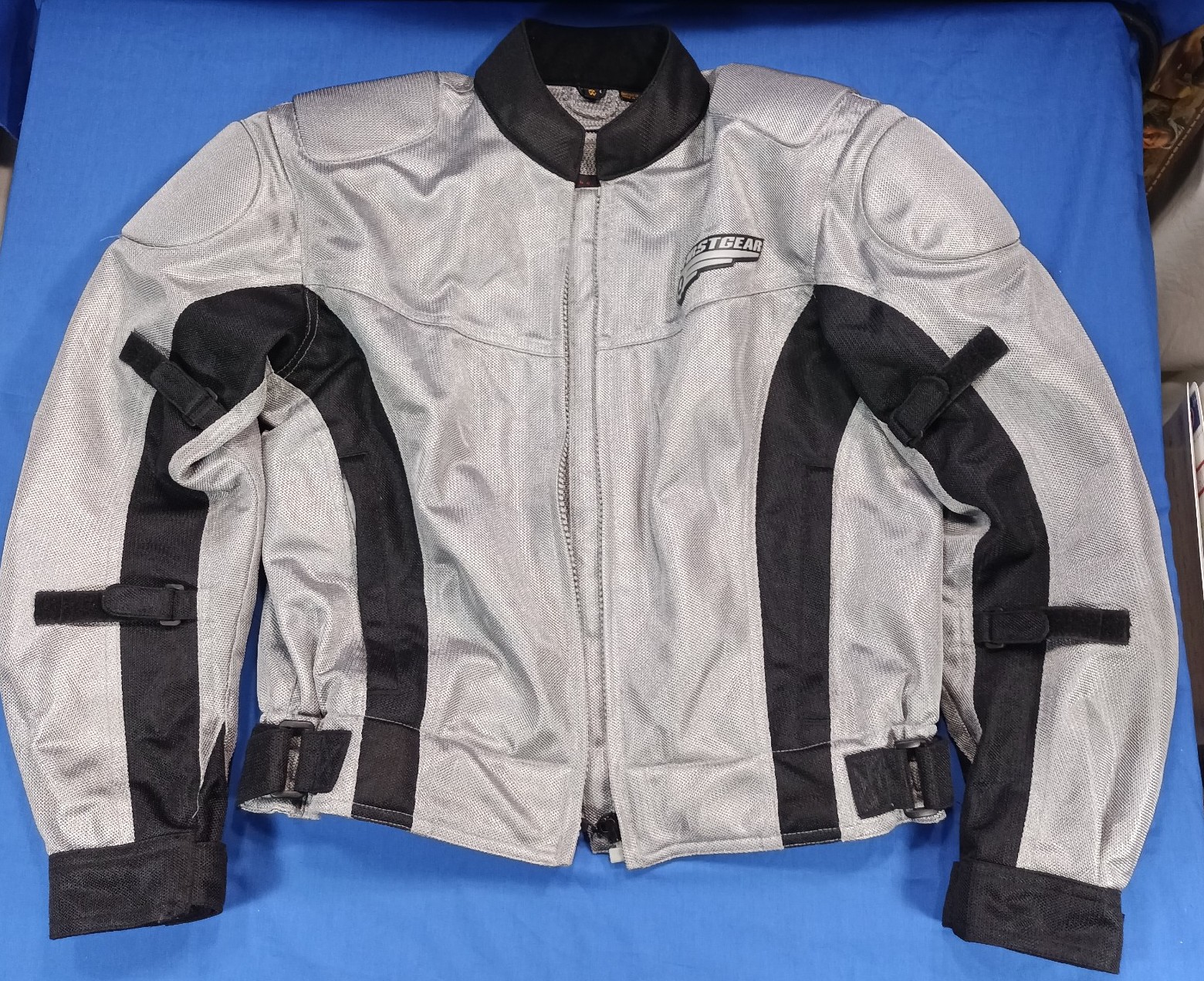 First gear motorcycle jacket women's small black grey