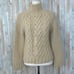 J Crew M Handknit Chunky Cable Mock Neck Pullover Fisherman Sweater Lambswool