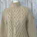 J Crew M Handknit Chunky Cable Mock Neck Pullover Fisherman Sweater Lambswool