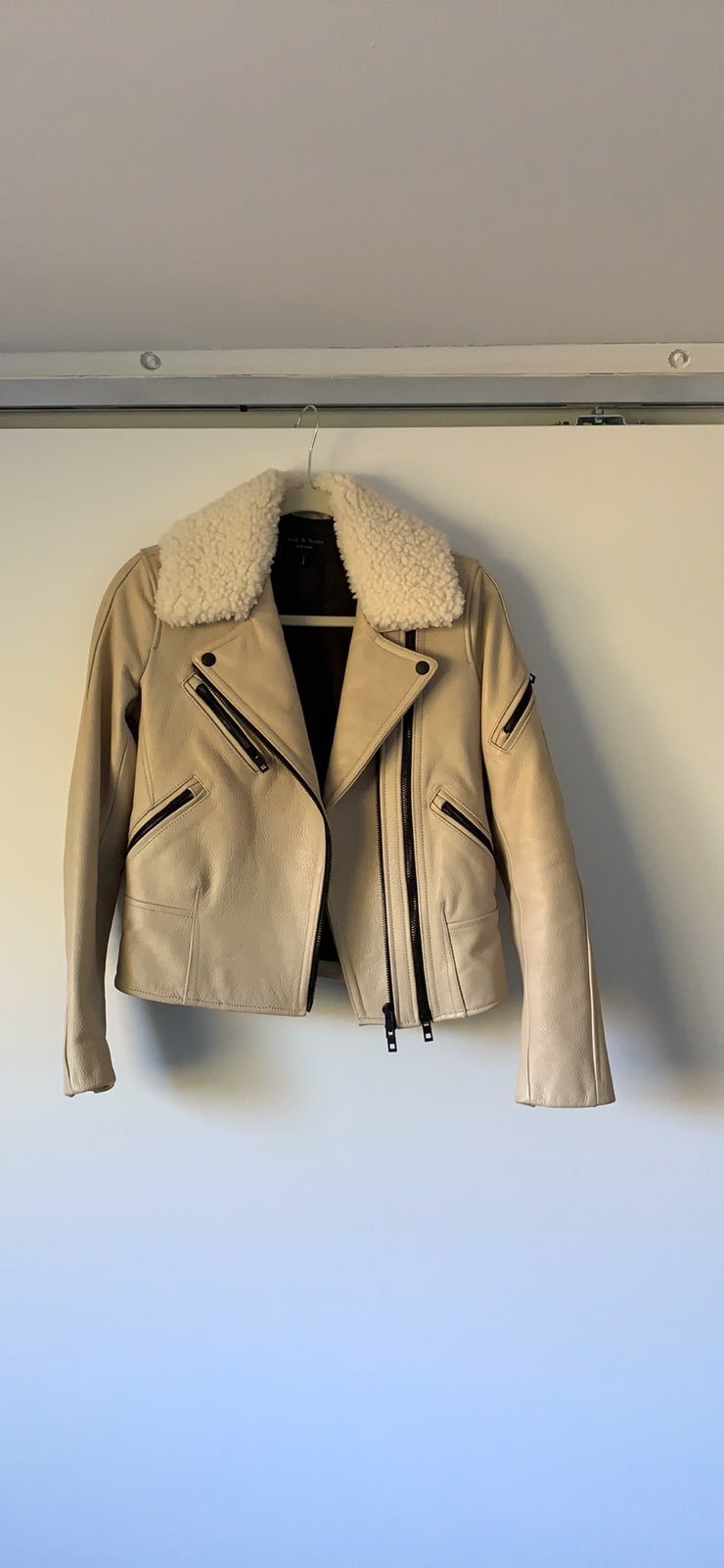 Rag&Bone Minerva Leather Jacket w/Shearl