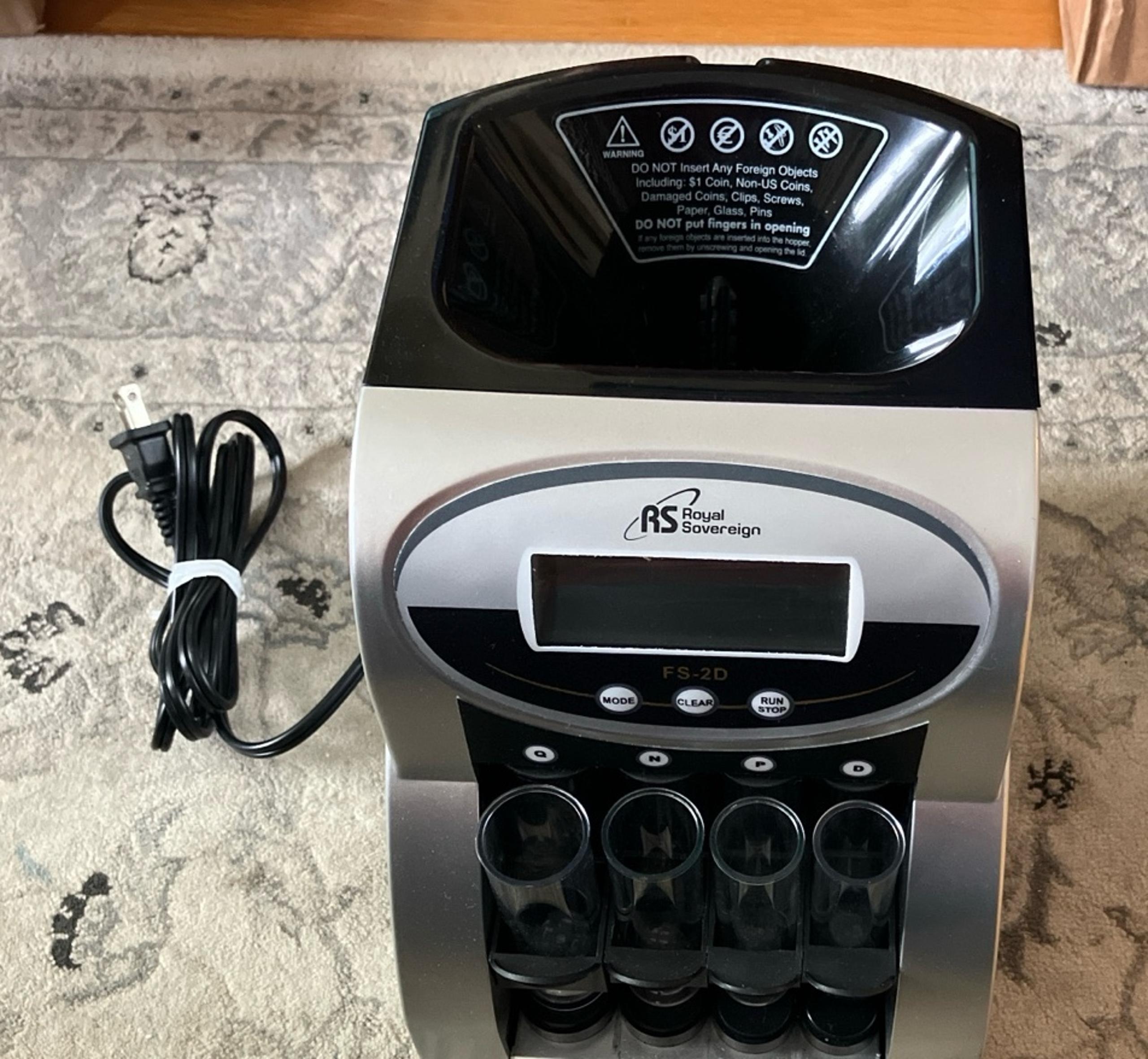 Used Royal Sovereign Electric USD Coin Counter/Sorter, 2 Rows with Patented