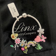 Linx Snake Chain Bracelet with Colorful Summer Themed Charms