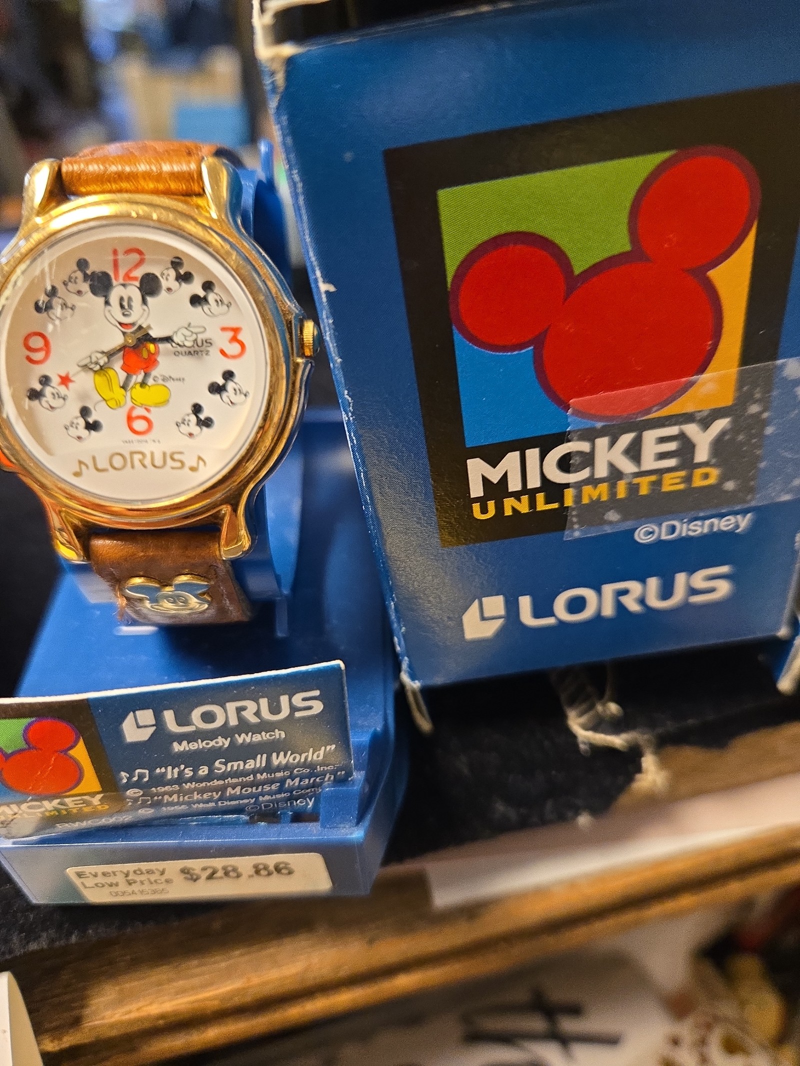 Vintage Disney Mickey Mouse Watch with paper work