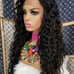Celebrity black brown curly lace wig