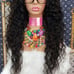 Celebrity black brown curly lace wig