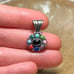 Vintage Multi Color Gemstone 925 Sterling Silver Pendant