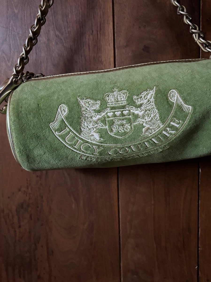 vintage y2k velour juicy couture scotty barrel bag