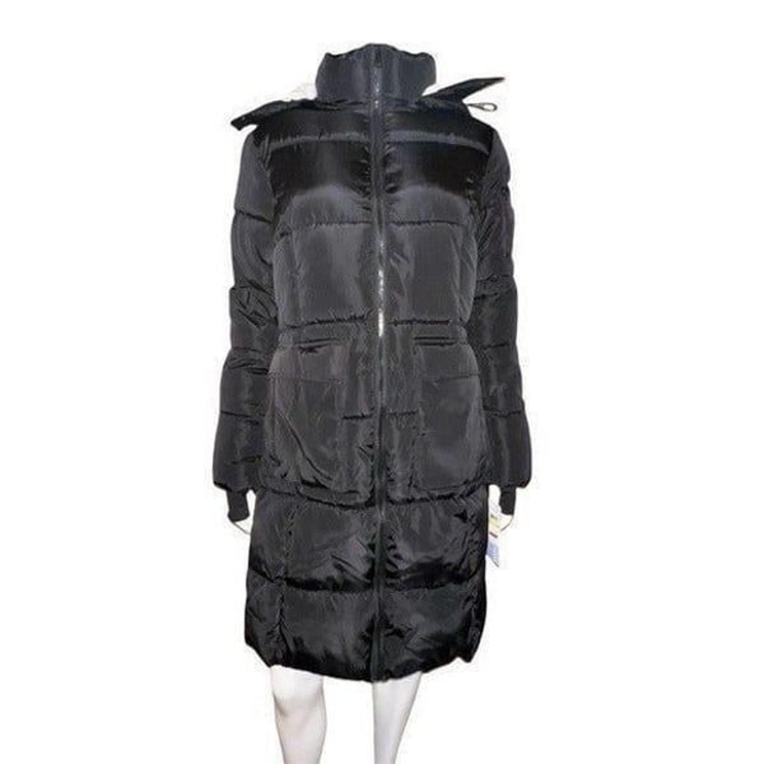 Madden Girl Juniors Black Sherpa Lined Hooded Side Zip Puffer Coat Medium NWT