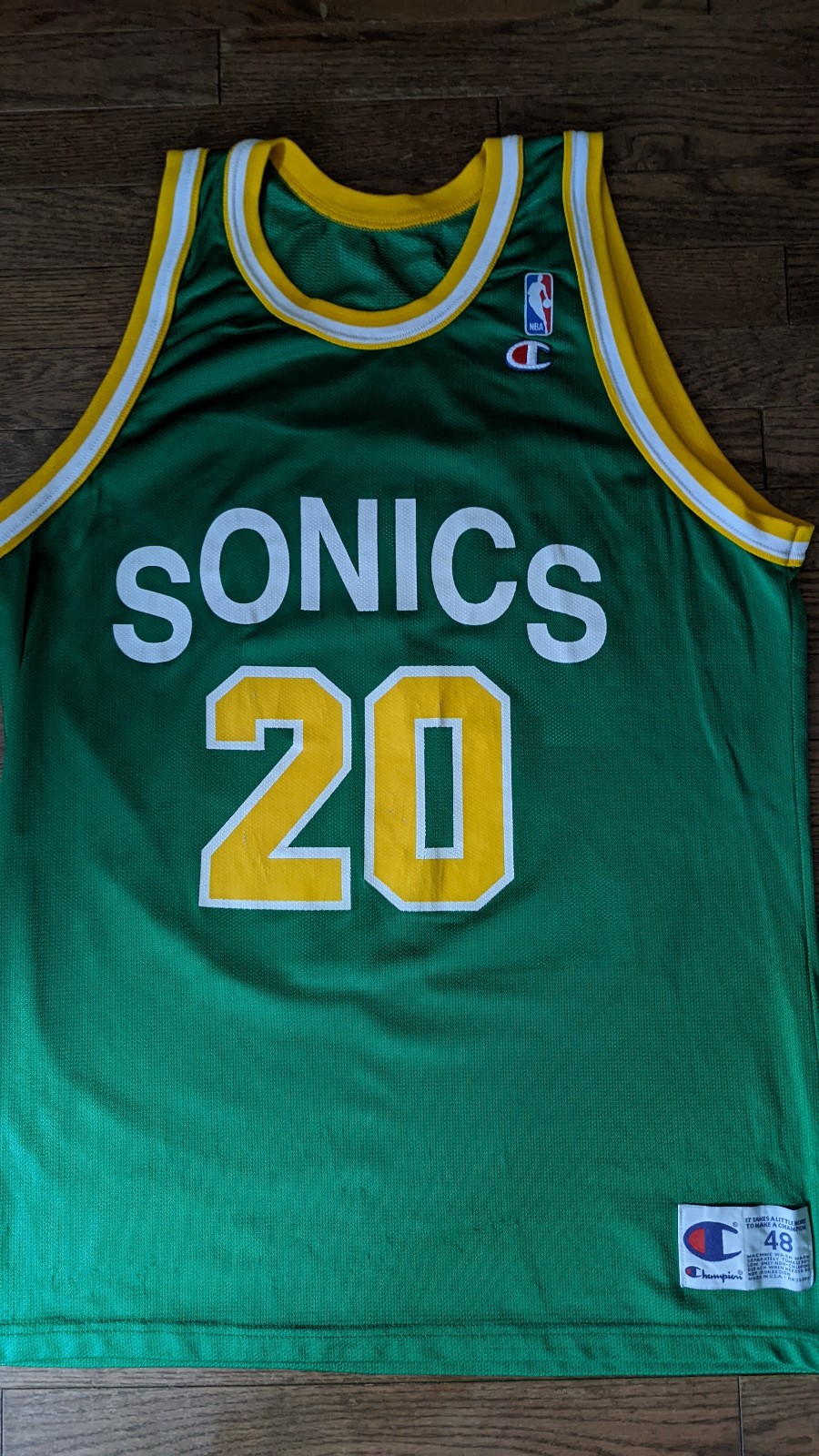 Gary Payton Sonics Champion Jersey, size 48
