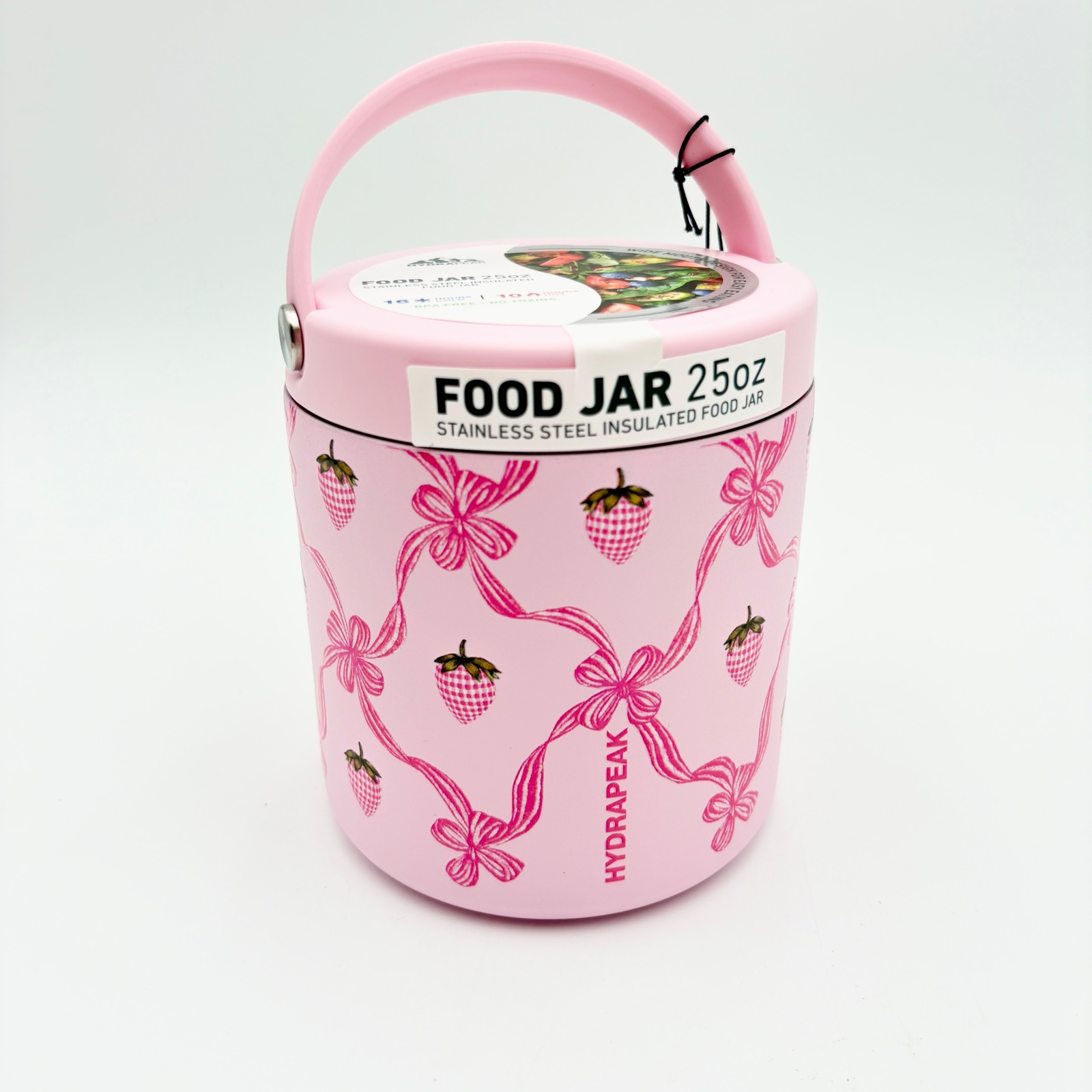 Hydrapeak Food Jar 32oz Stainless Steel Insulated Hot Cold Pink Floral Bloom