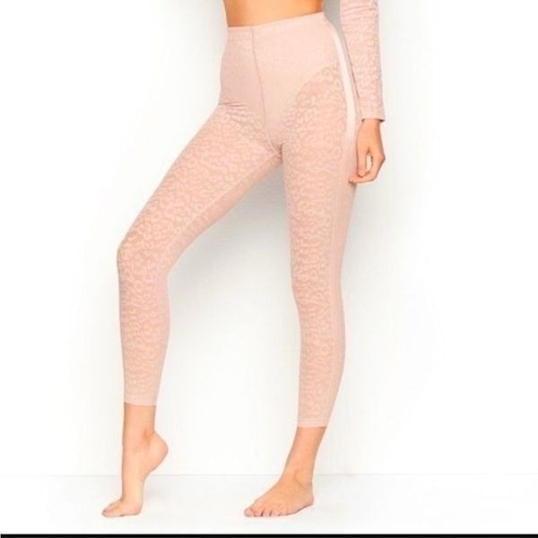 Victoria’s Secret Blush Pink Sheer Leopard Leggings Size Small