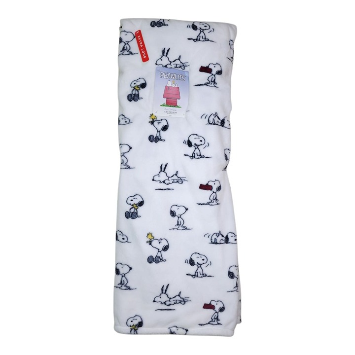 Peanuts Snoopy Extra Long Pet Plush Throw Blanket 60x70 Berkshire White & Black