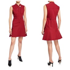 NEW 10 Crosby Derek Lam Sleeveless Utility Dress Burnt Berry Red