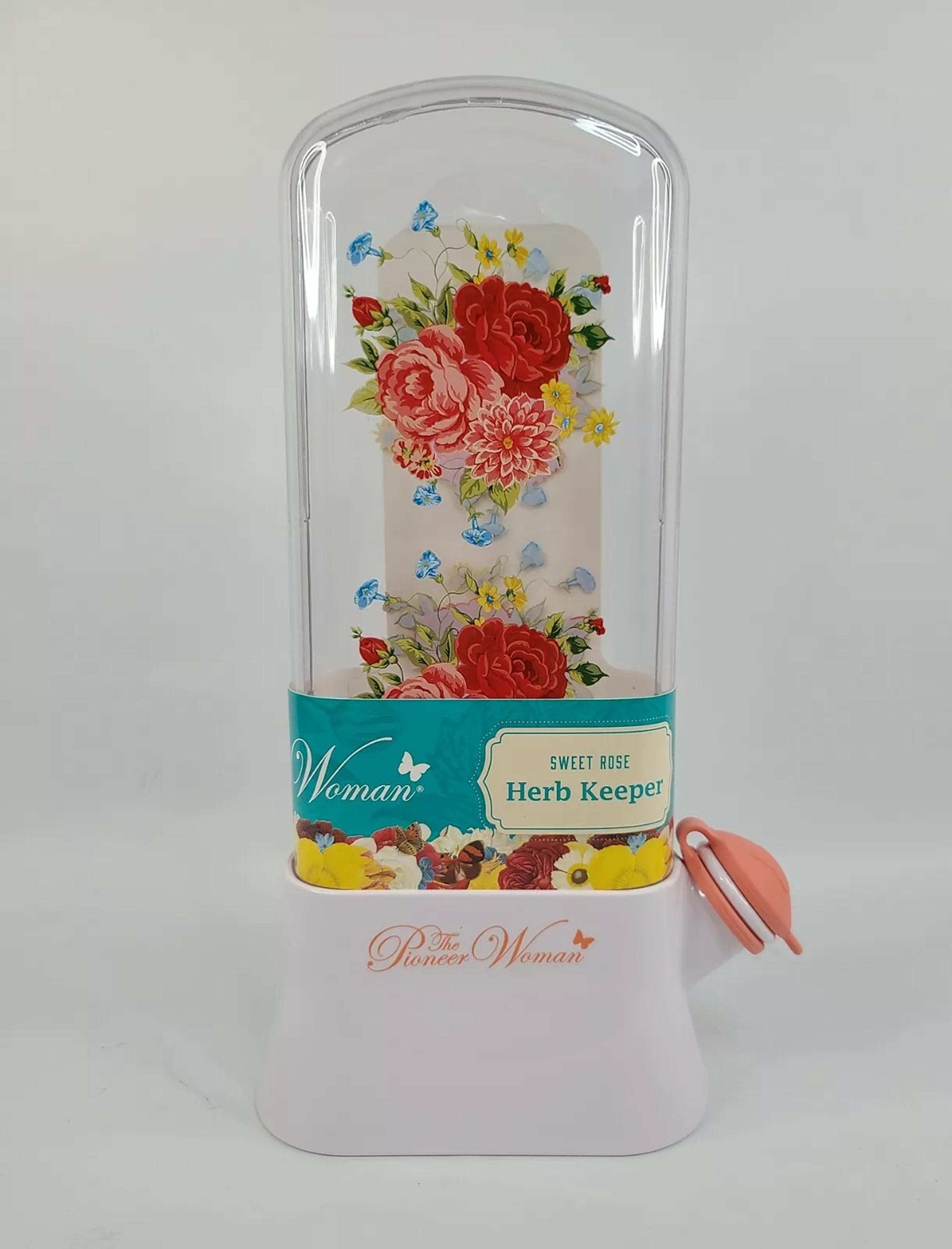 Pioneer Woman Sweet Rose Herb Keeper Kitchen Gadget