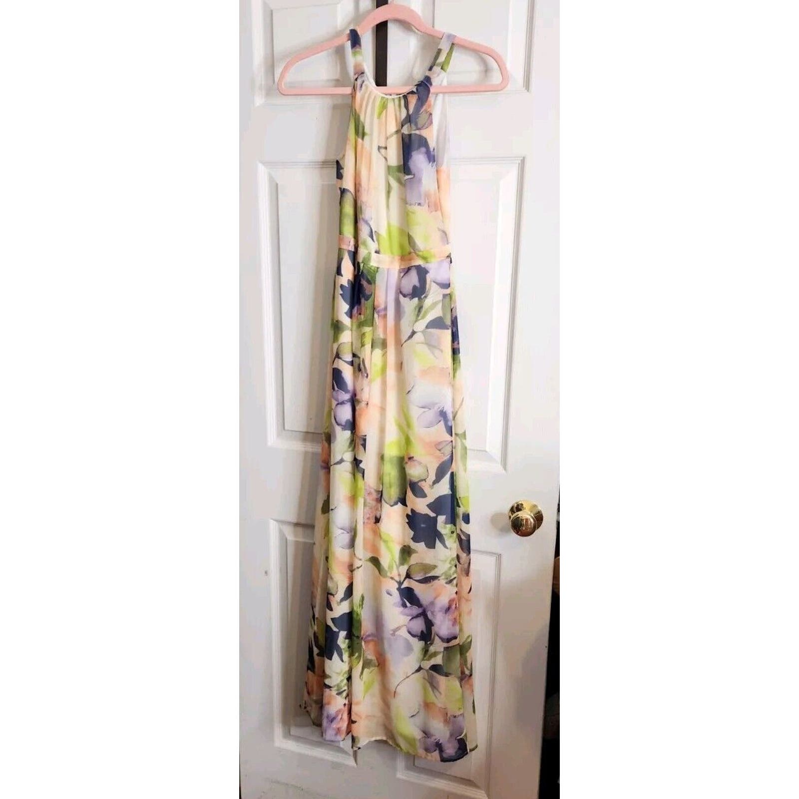 ModCloth Women’s Essence Of Presence Lined Floral Chiffon Maxi Dress Sz XS NWT