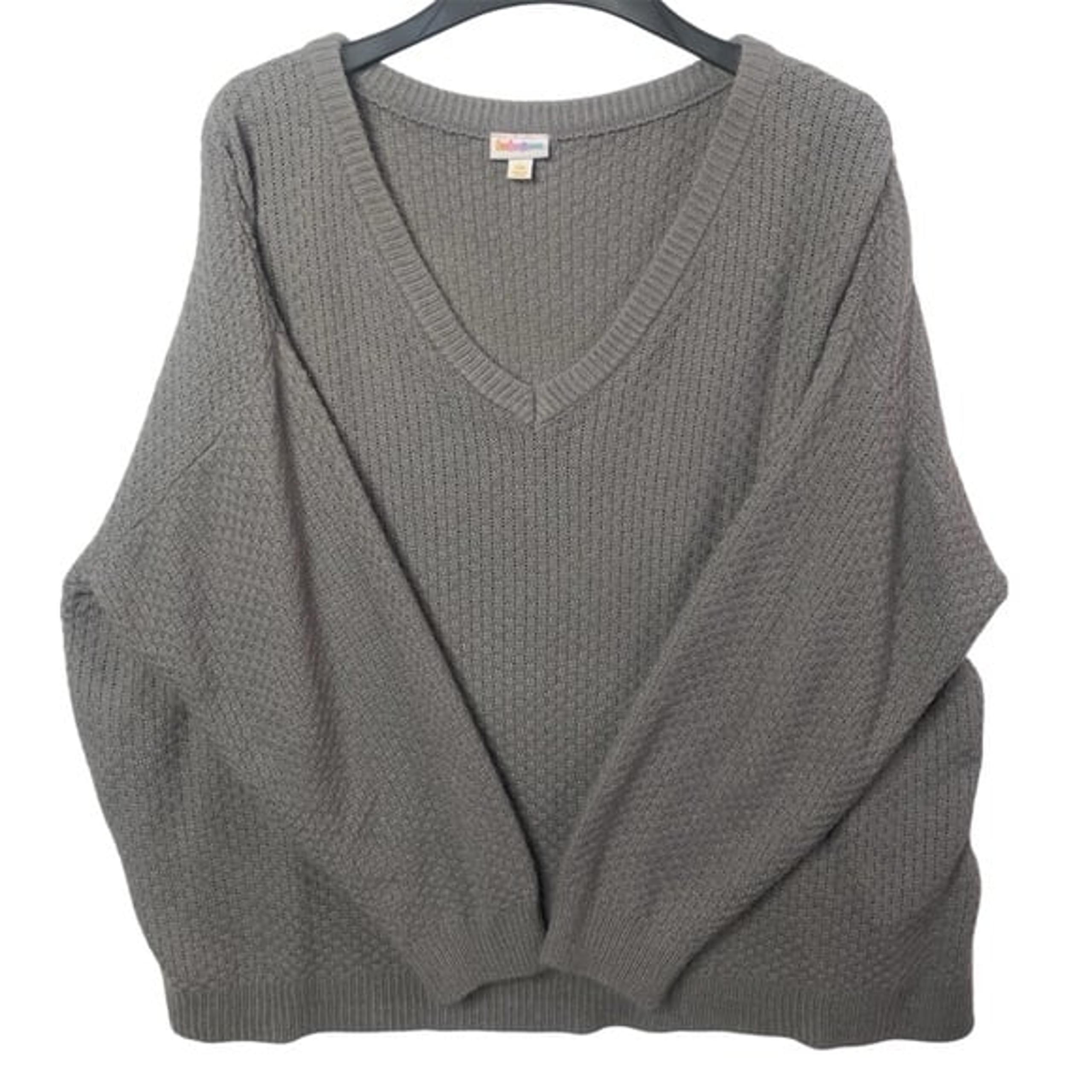 Lularoe Knit 3XL Gray Sweater V Neck