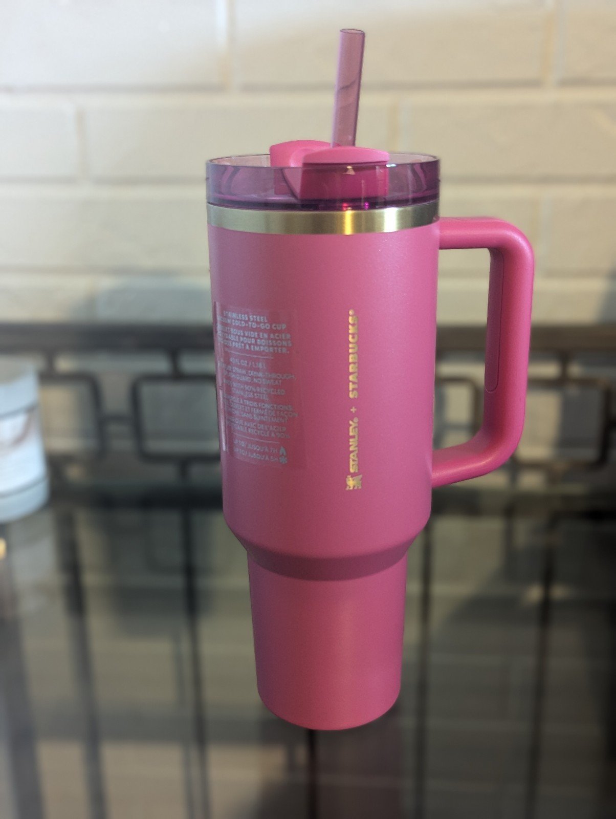 Stanley Starbucks Holiday 2024 Berry Pink Glitter