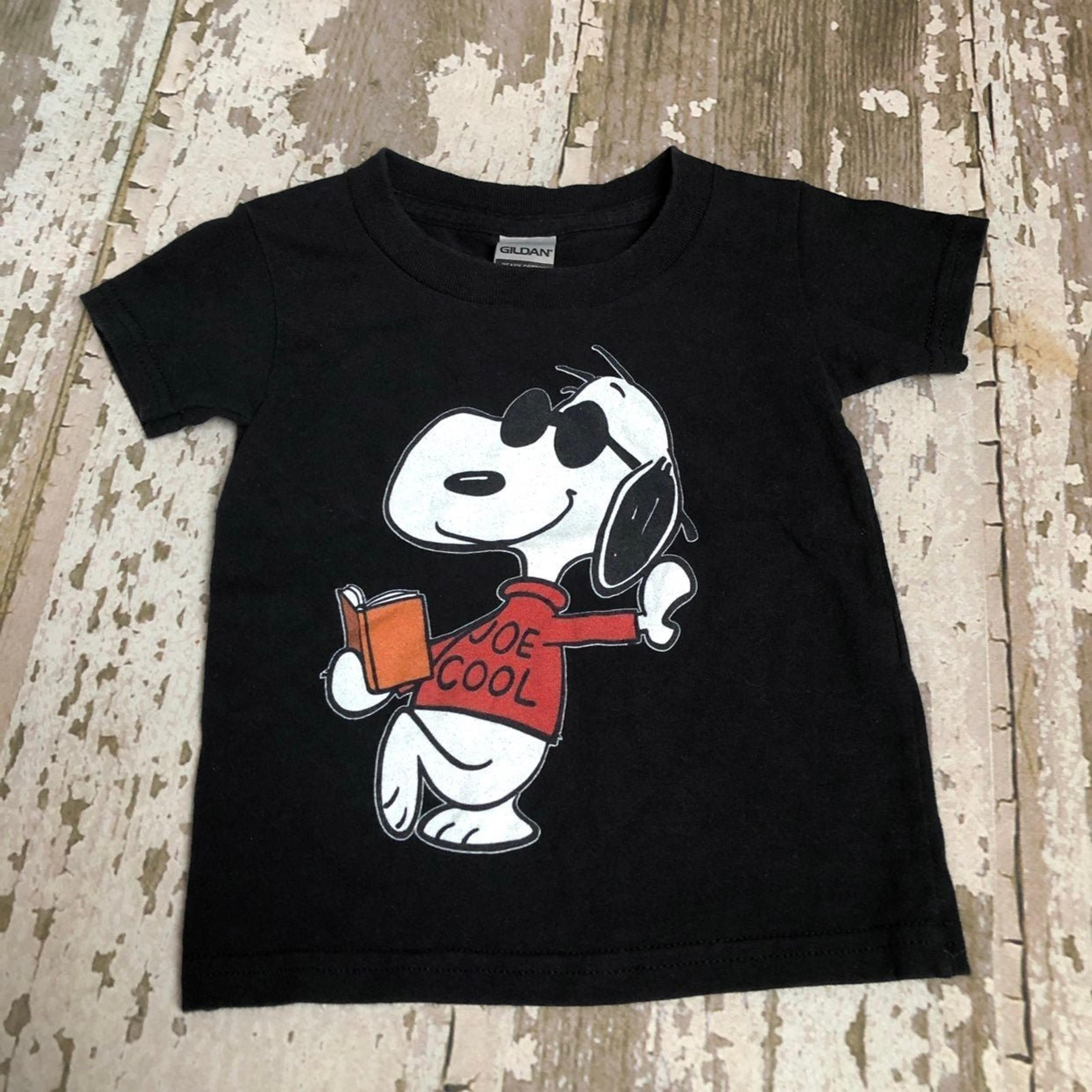 Snoopy Joe Cool Black Short Sleeve T-shirt Boys Girls 2T