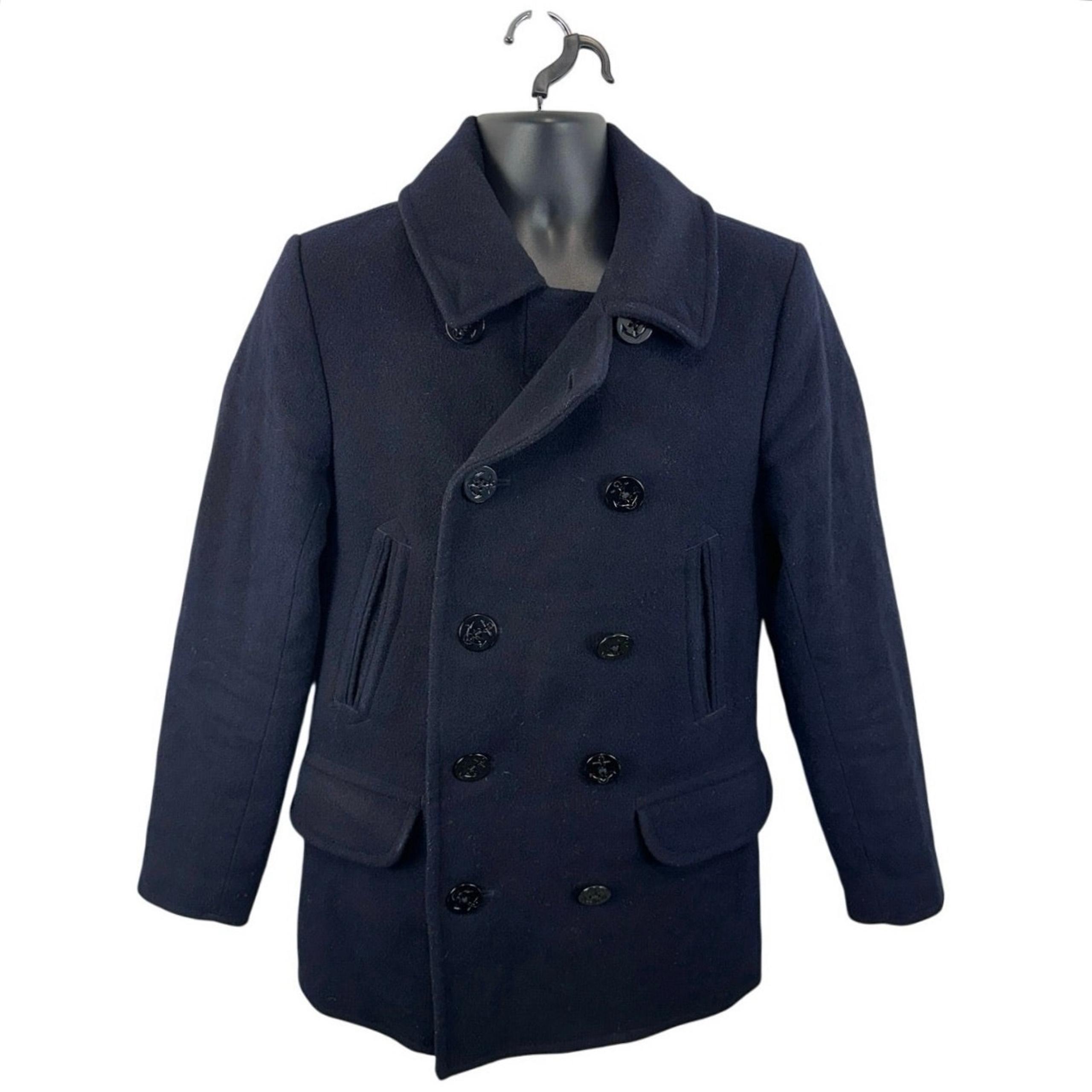J.Crew Dock Peacoat Thinsulate Liner Navy Blue Mens XS Nautical Preppy Heritage