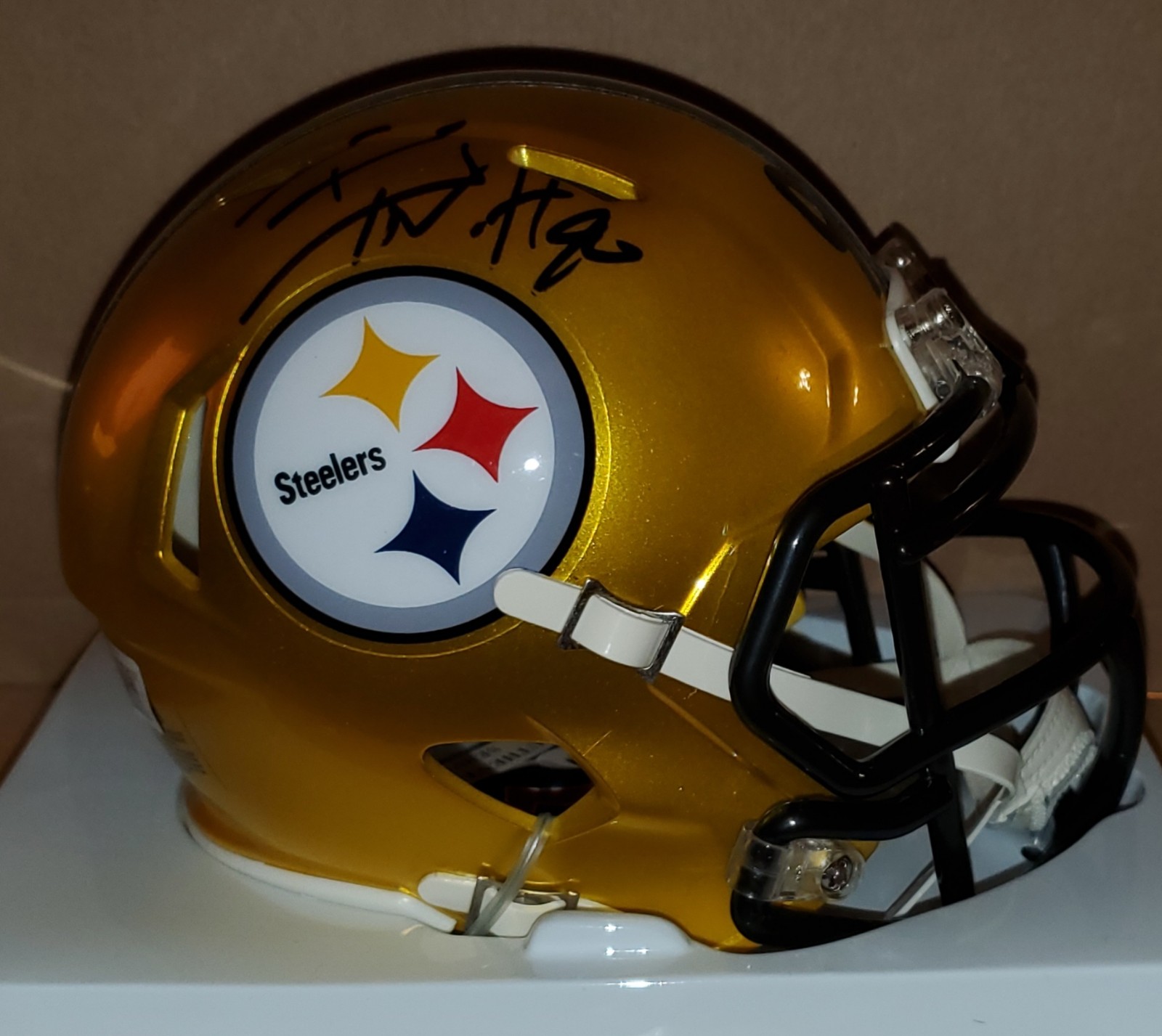 Read Description Pittsburgh Steelers TJ Watt Flash Speed Mini Helmet (BAS)