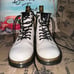 Dr. Martens Girl's Lace Up Fashion White  Side Zip Classic Mid-Top Boot Size 2