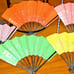 10 X LOT OF JAPANESE FANS W/ MATCHING UMBRELLAS PAPER WOOD VINTAGE ESTATE ~6 I