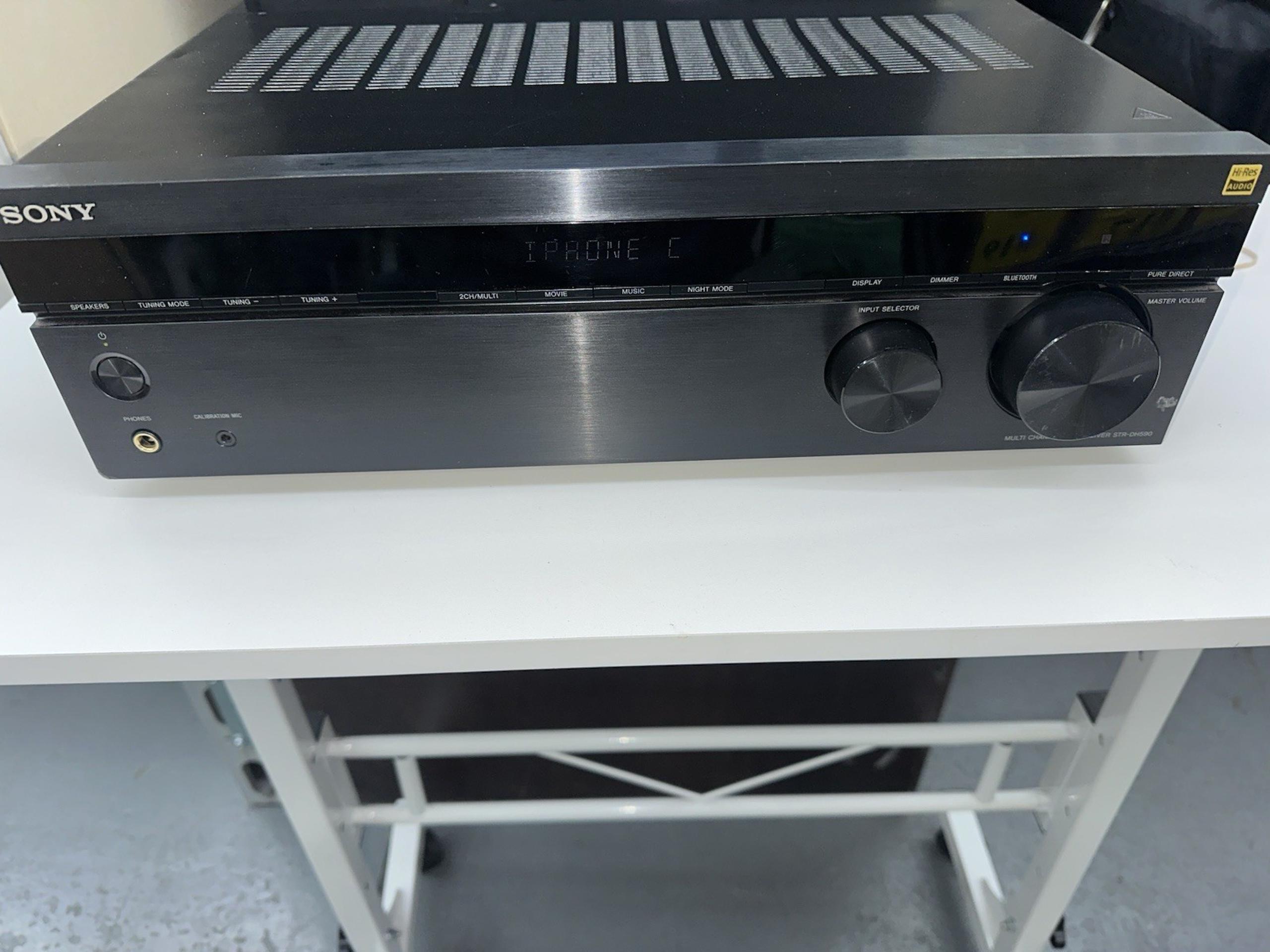 Sony STR-DH590 Stereo Receiver with Phono Input and Bluetooth Connectivity -Used