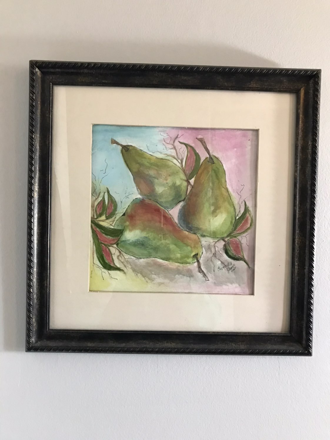 framed art watercolor painting