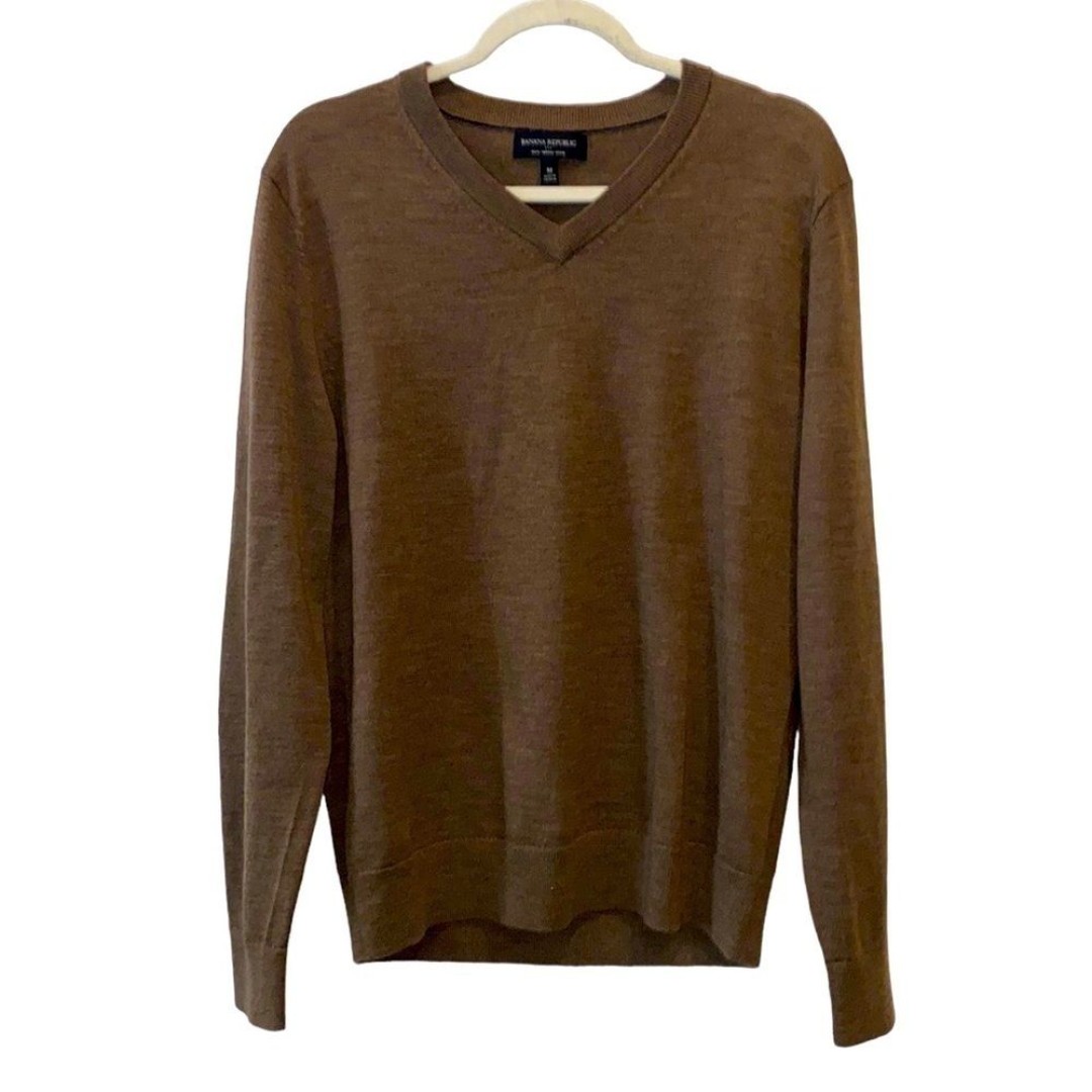 Banana Republic Merino Wool Vneck Brown M Sweater​
