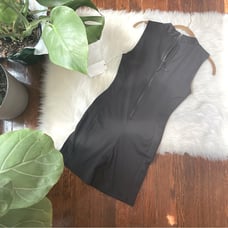 GOOD AMERICAN Black Compression Zip-Up One Piece Swimsuit NWT