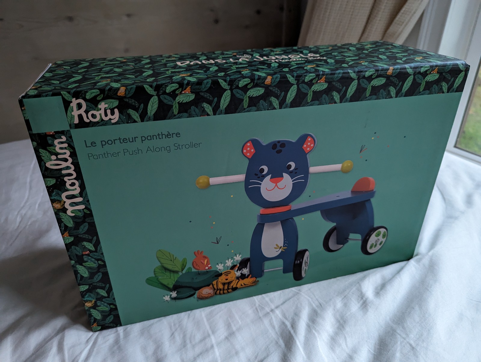 New Moulin Roty Dans La Jungle Panther Ride-On/Push Along Stroller