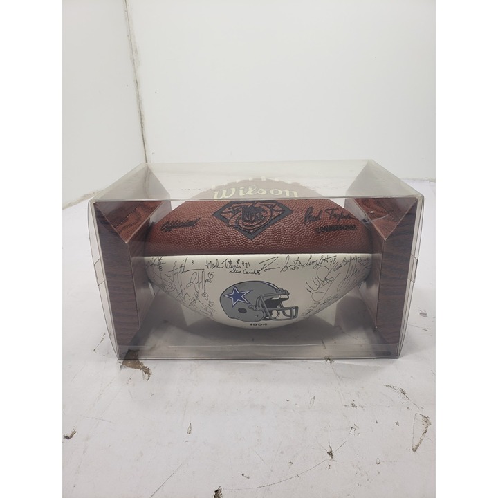 Dallas Cowboy75th Anniversary Football 1994 Printed Coach Jim Eddy Dave Woodson