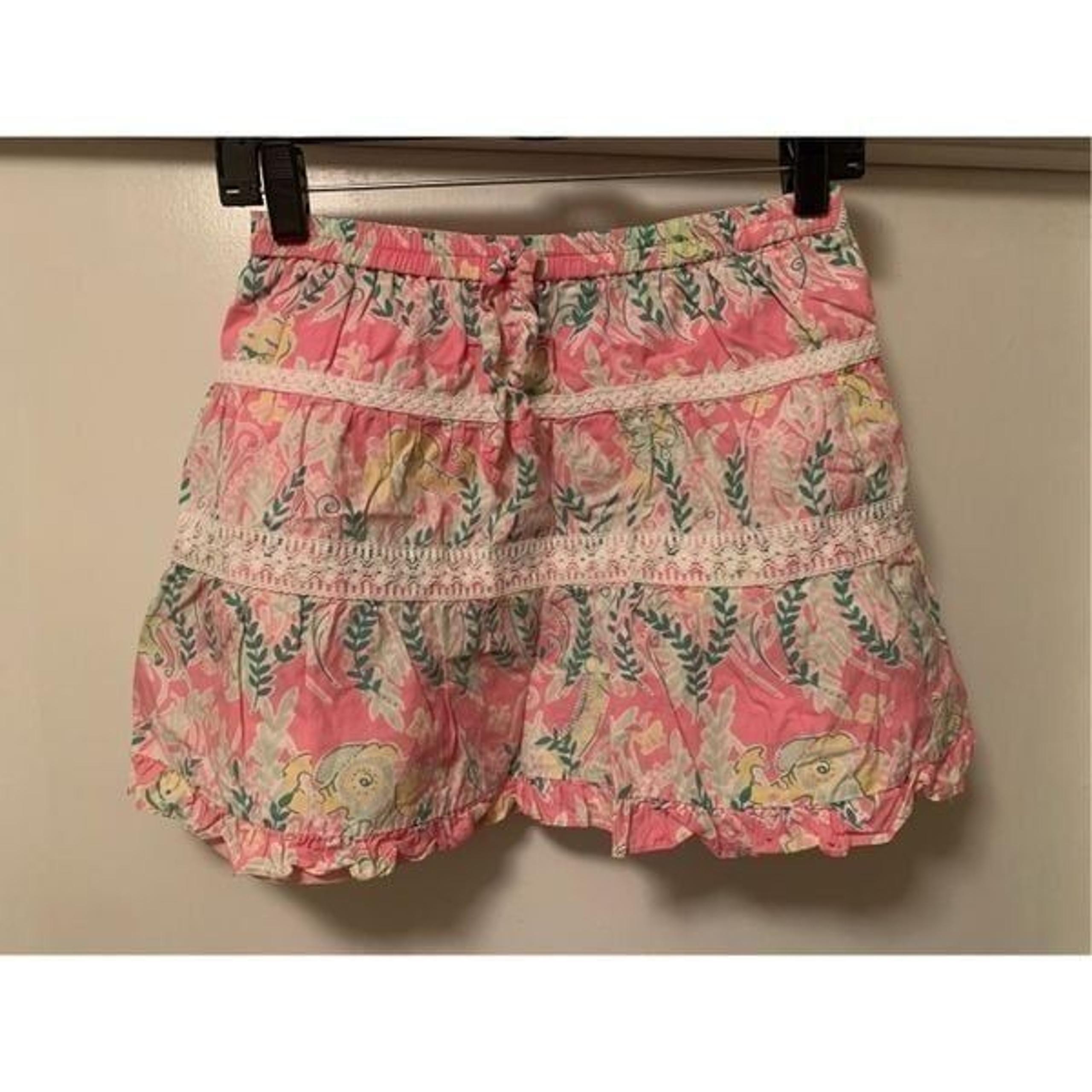 Lily Pulitzer Skirt Girls 12 Pink/Green Millionaire's Row Jungle Animal