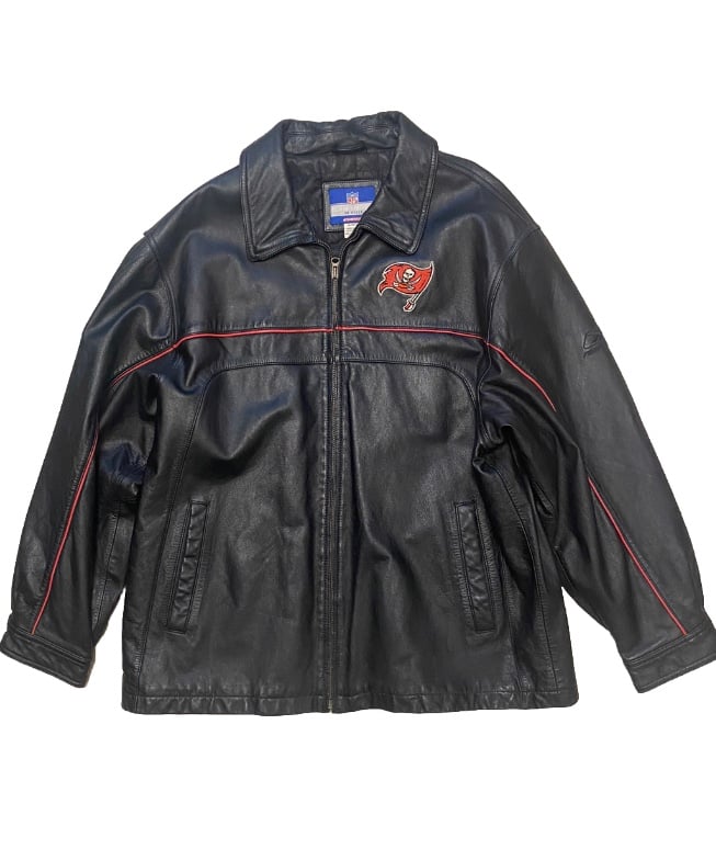Vintage 1990s Tampa Bay Buccaneers Leather NFL Full Zip Jacket & Sweater