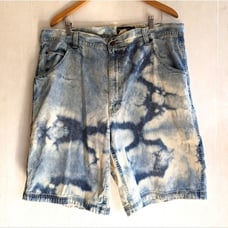 EDDIE BAUER tie dye blue denim cargo carpenter shorts