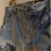 EDDIE BAUER tie dye blue denim cargo carpenter shorts