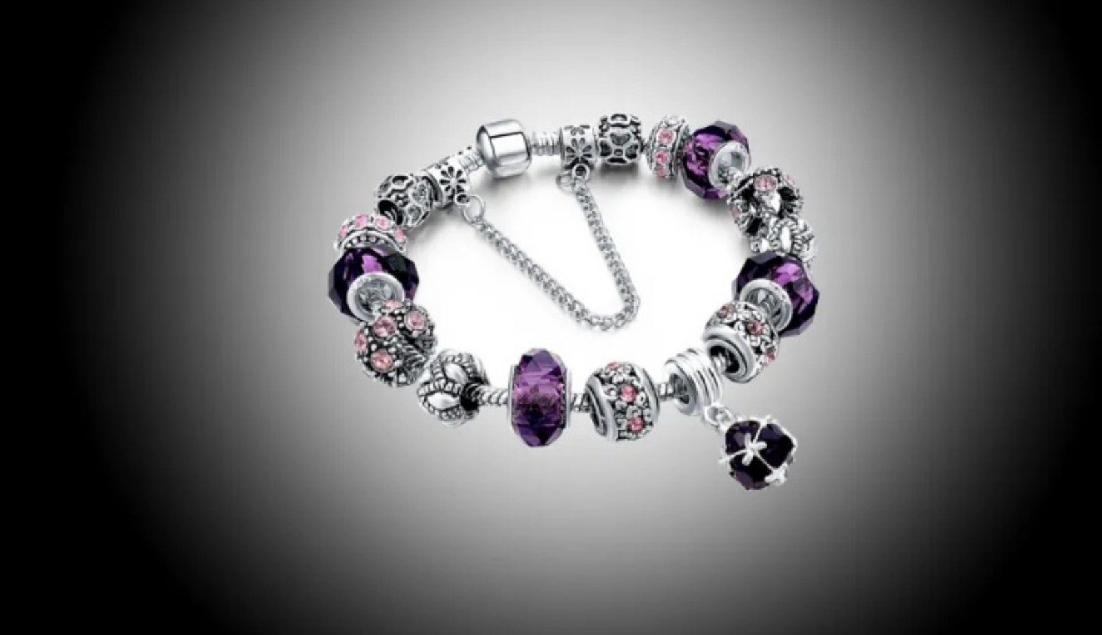 PANDORA STYLE CHARM BRACELET .