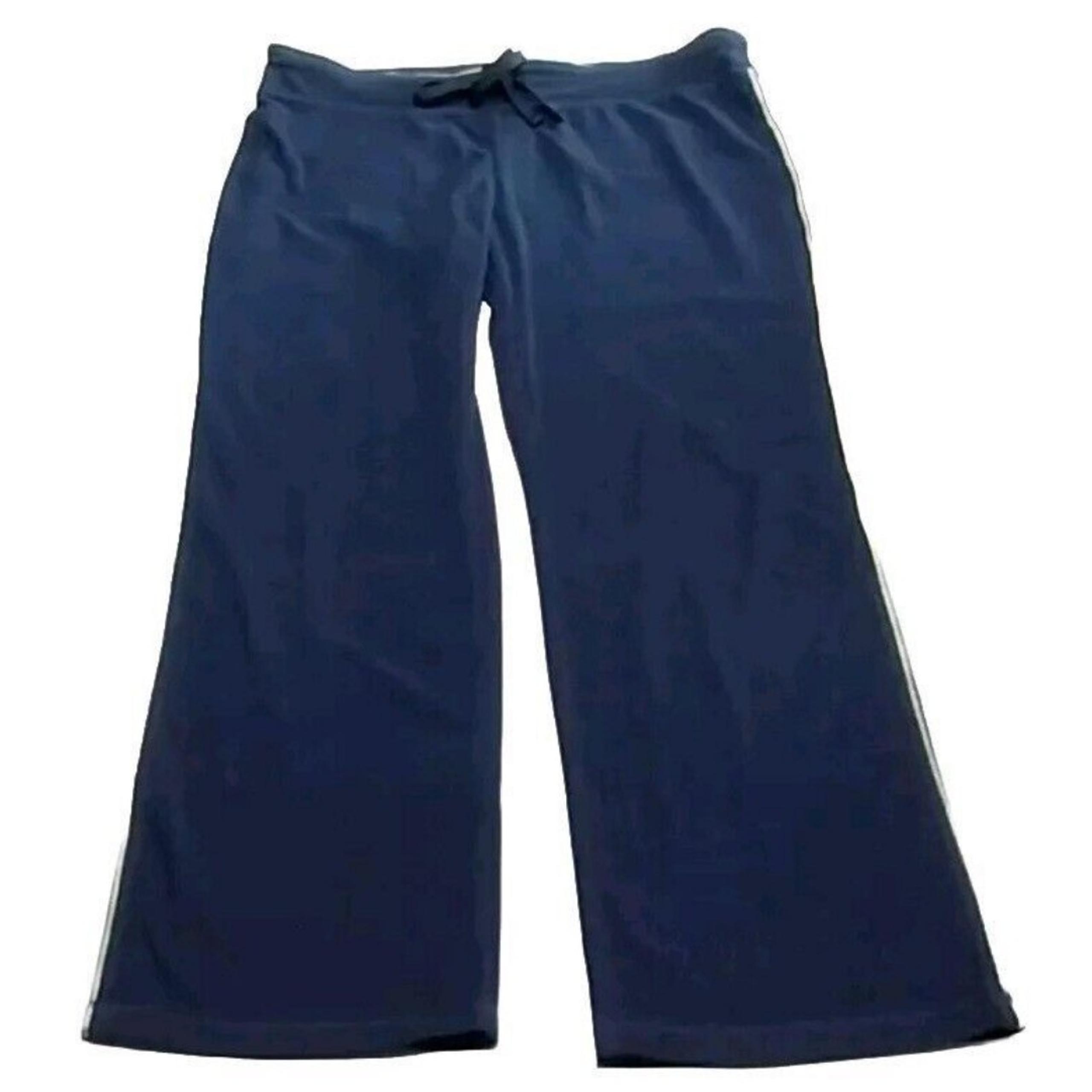 Tek Gear Mens Junior Large Sweatpants Navy Blue Lime Green Straight Leg Lounge