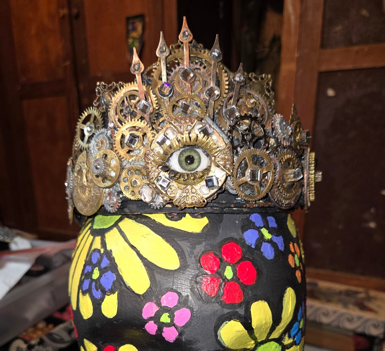 Steampunk brass crown one of a kind piece of art
